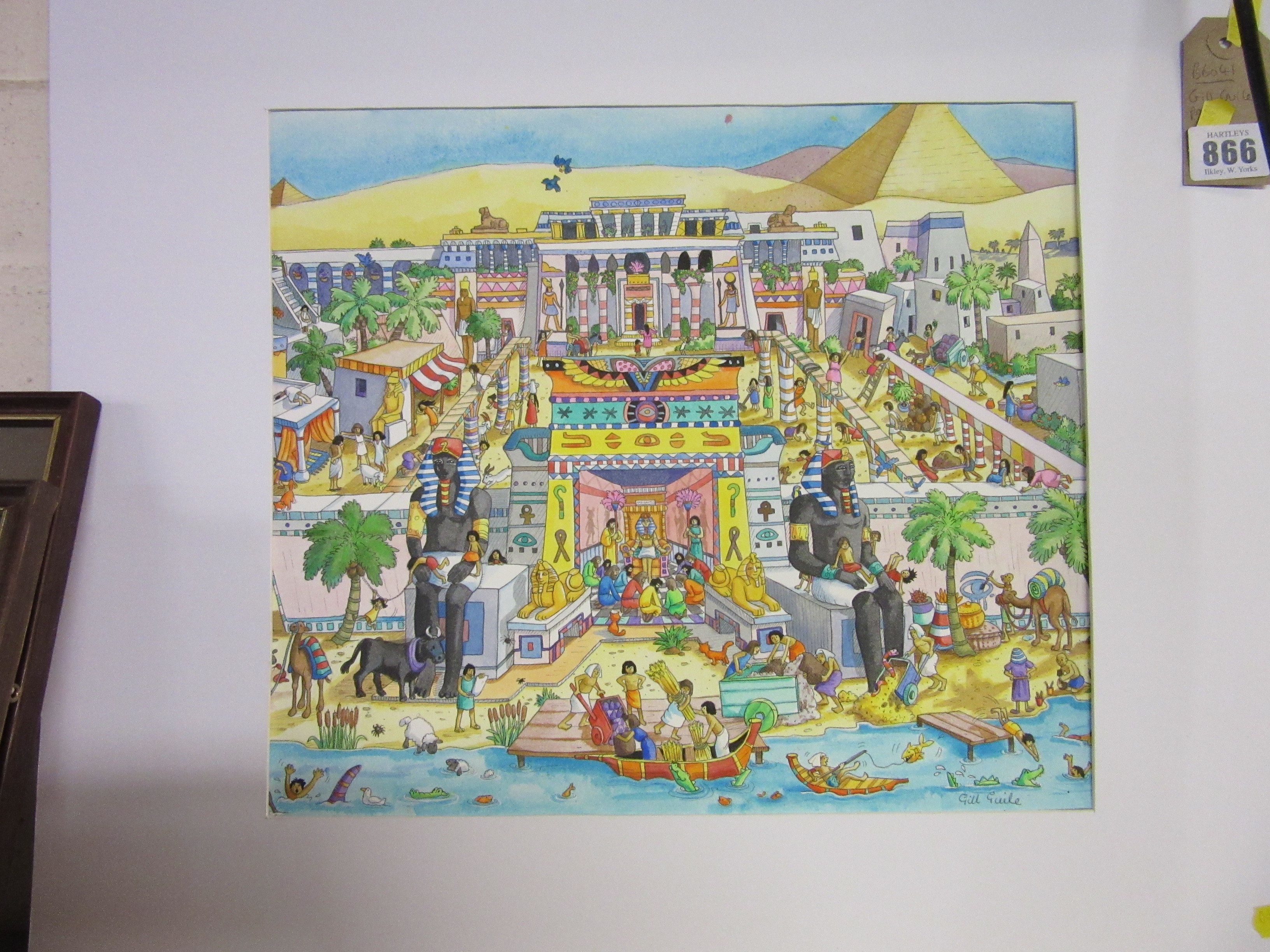 GILL GUILE PAIR OF OLD TESTAMENT SCENE WATERCOLOURS Image