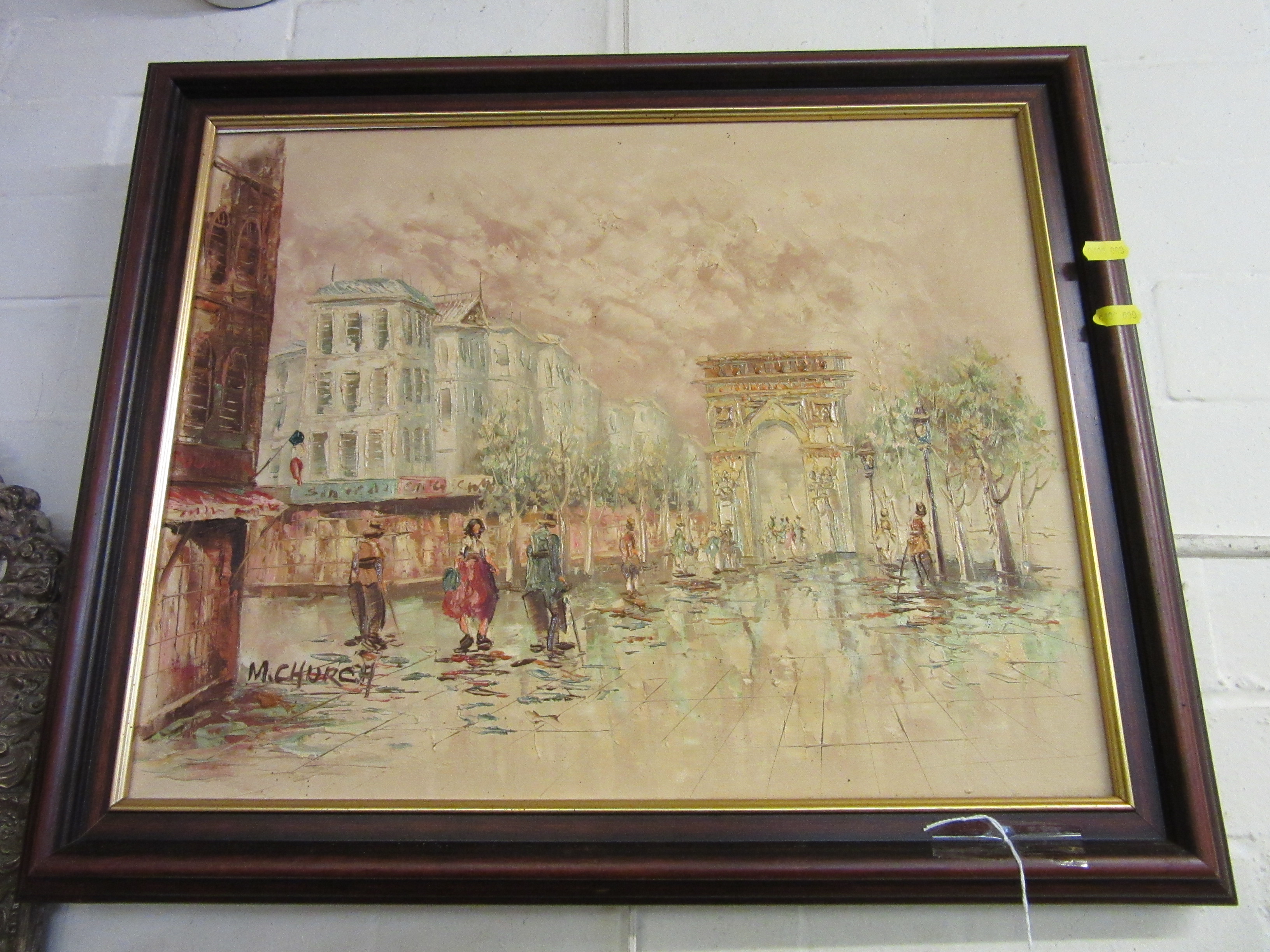FRAMED PARISIAN SCENE BY M CHURCH Image