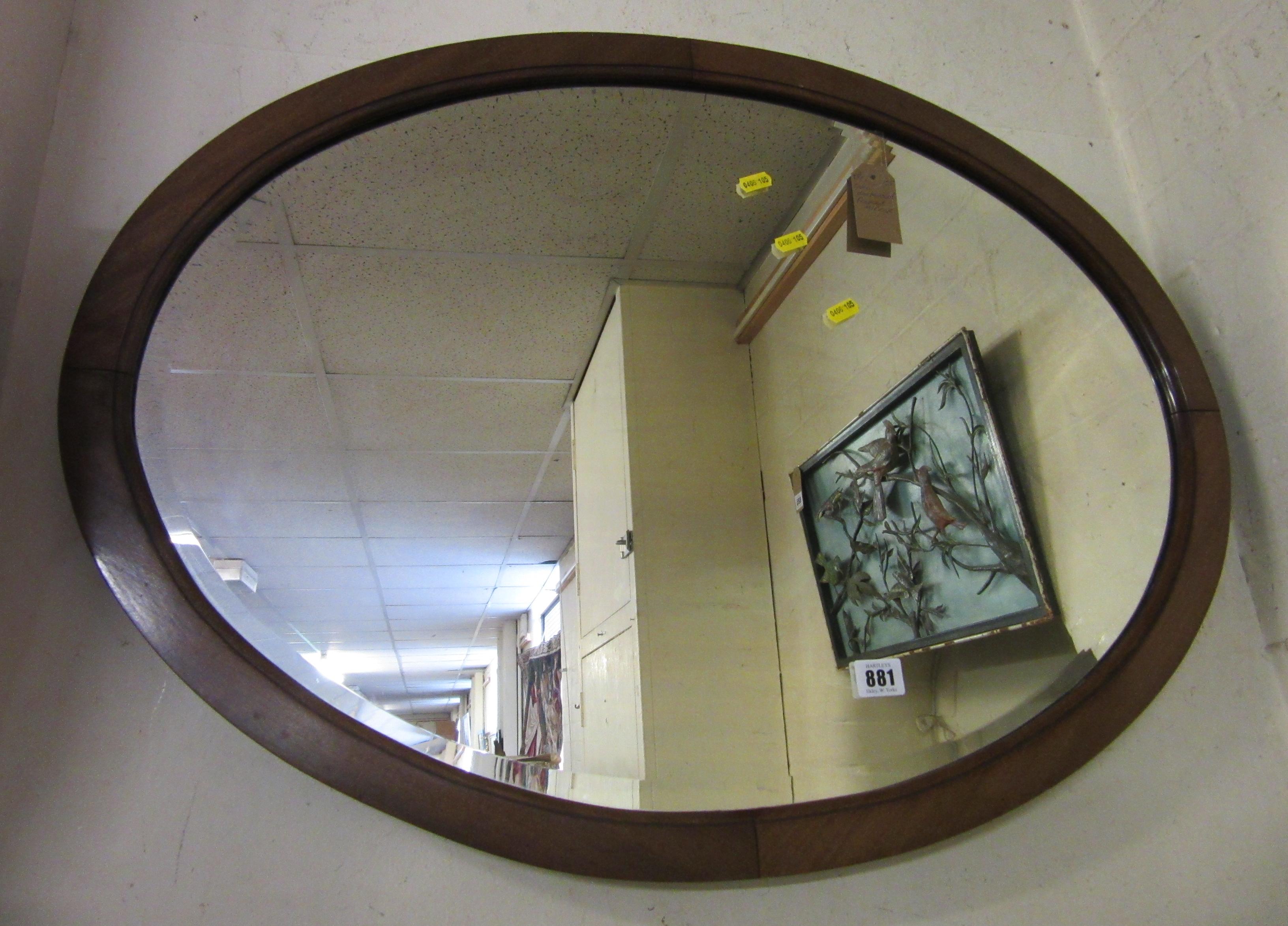 OVAL DARK WOOD FRAMED MIRROR Image