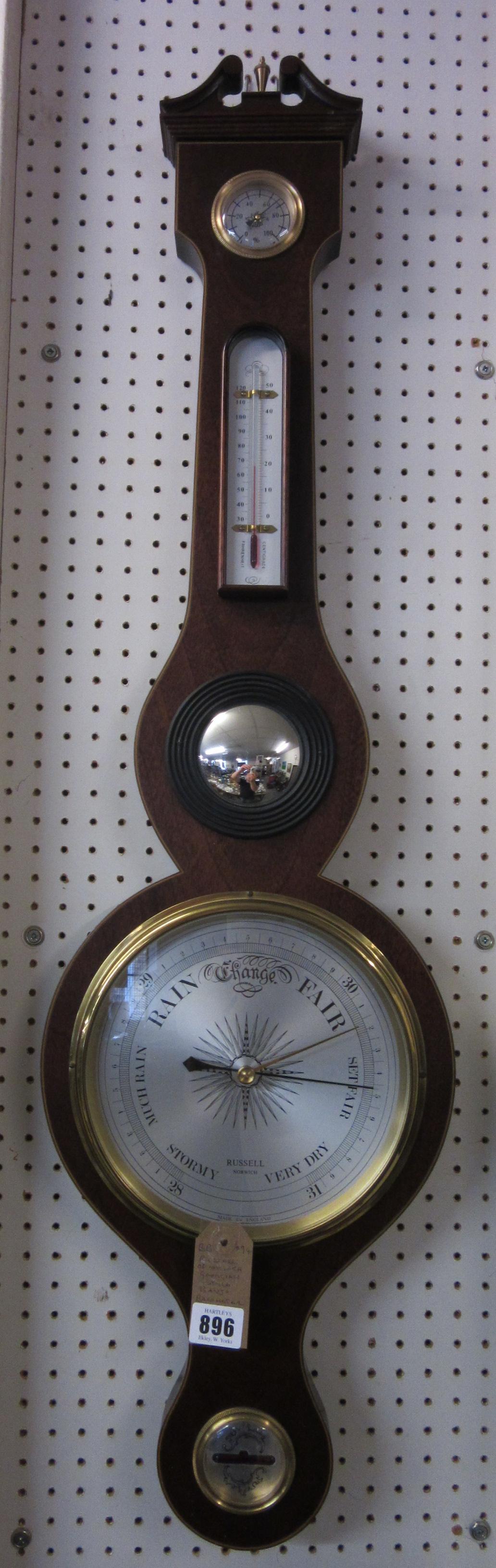 RUSSELL OF NORWICH GEORGIAN STYLE BANJO BAROMETER Image