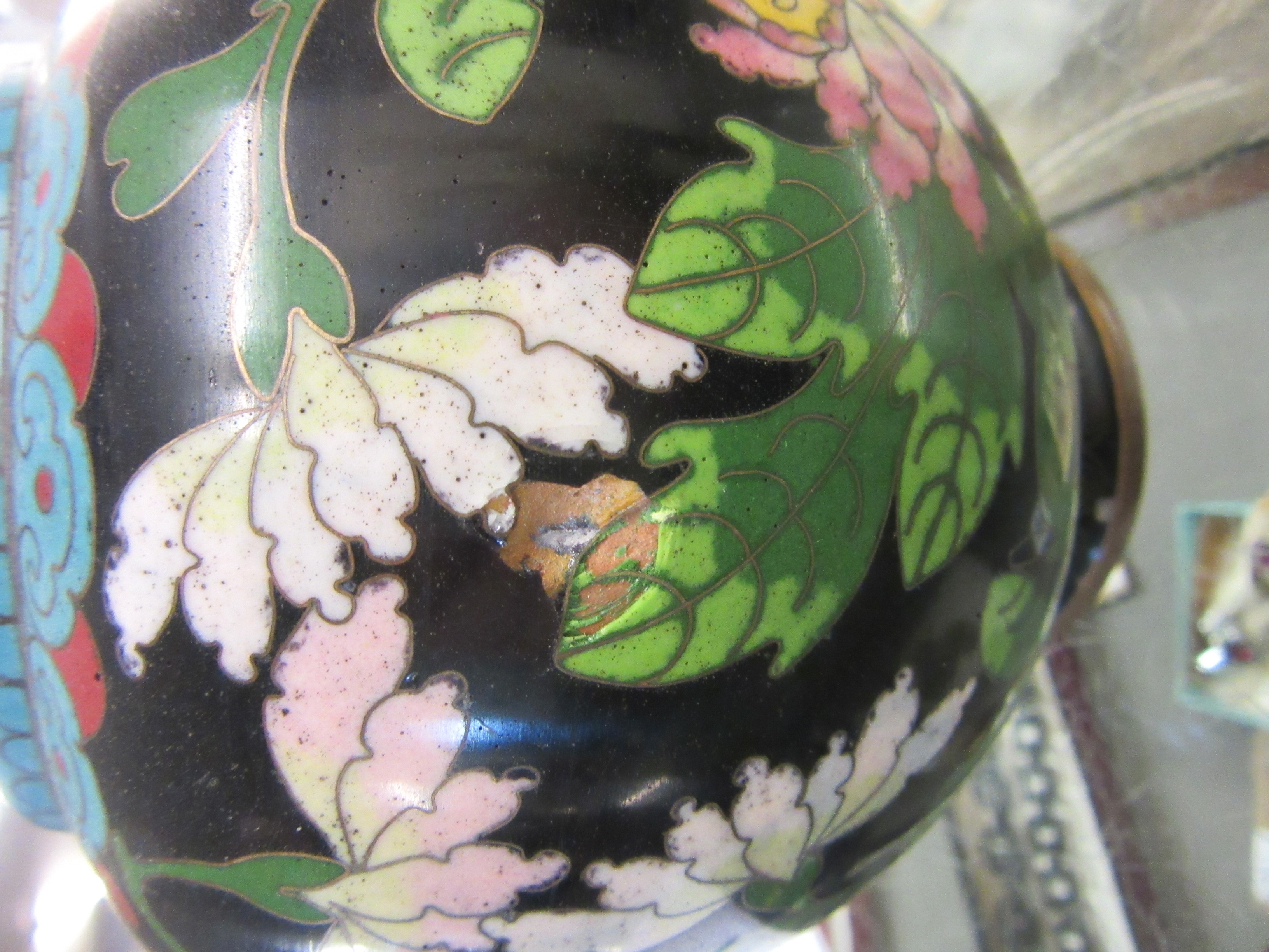 PAIR OF CLOISONNE VASES Image