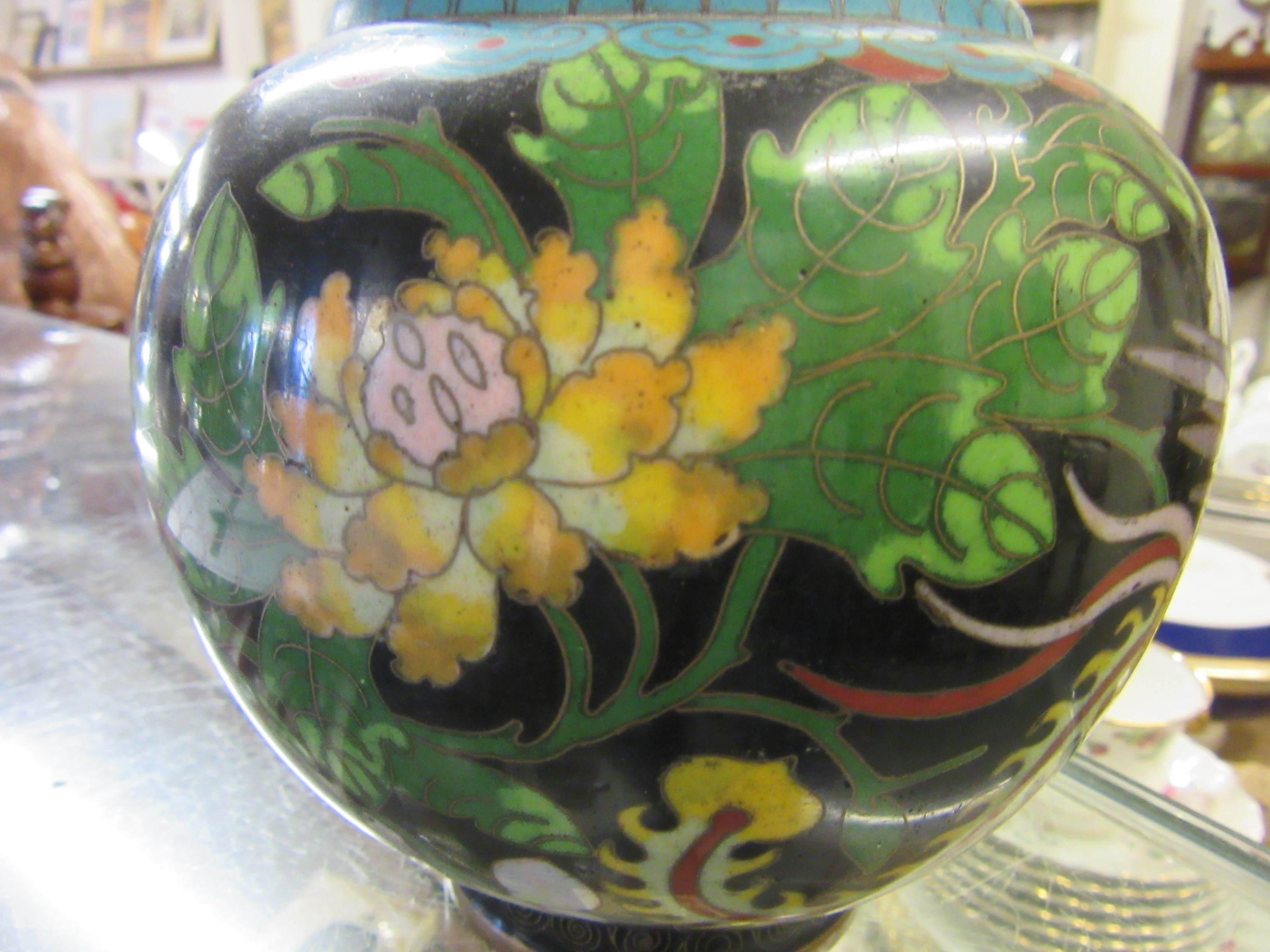 PAIR OF CLOISONNE VASES Image