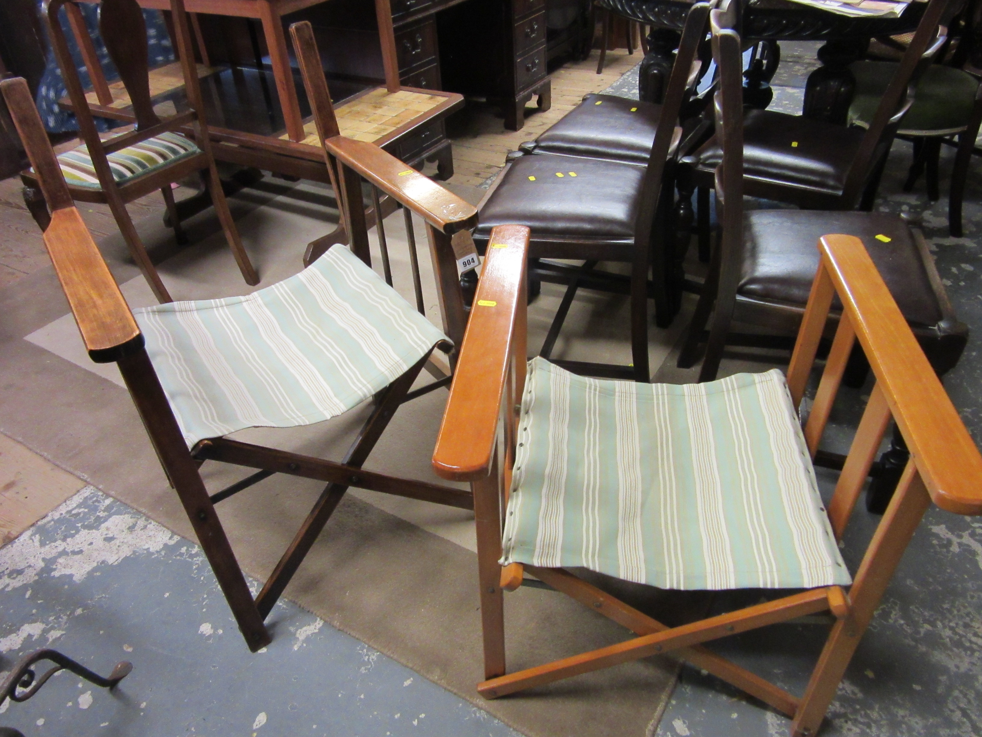 TWO FOLDING DIRECTORS CHAIRS Image