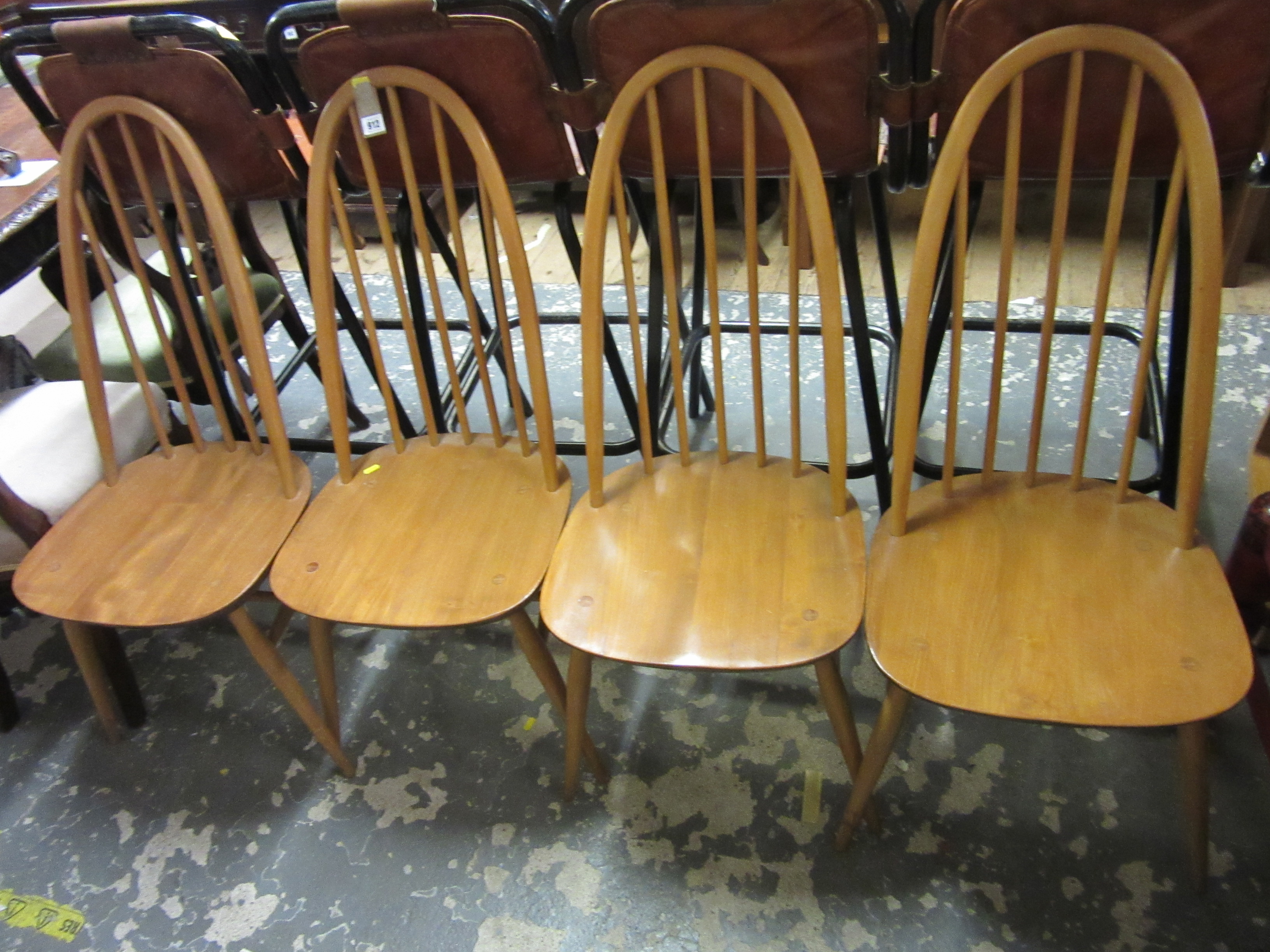 FOUR ERCOL DINING CHAIRS Image