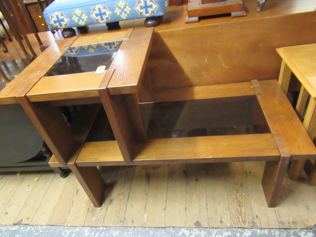 LARGE AND SMALL GLASS TOP COFFEE TABLES Image