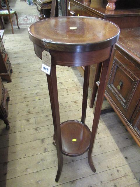 TWO TIER MAHOGANY PLANT STAND Image