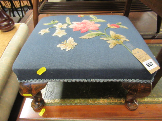 FLORAL MOTIF TAPESTRY TOP STOOL Image