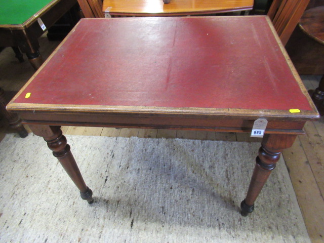 RED LEATHER INSET TABLE Image