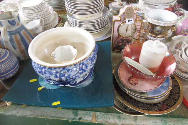 QUANTITY OF CERAMICS INCLUDING CLOCK  GLASS WARE ETC Image