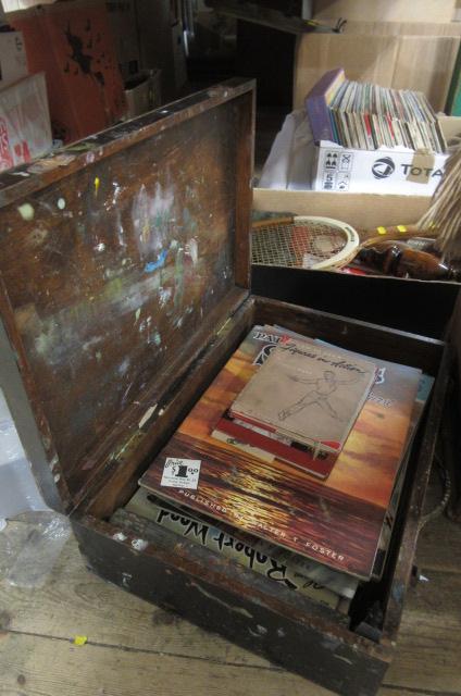 WOODEN BOX OF ART MATERIALS Image