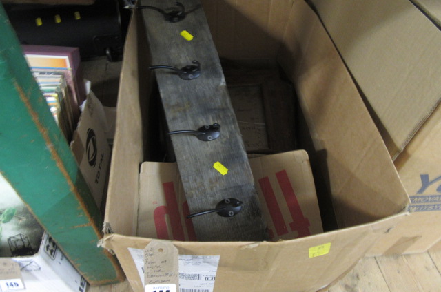 BOX OF MISCELLANEOUS INCLUDING BAROMETER AND CUTLERY Image