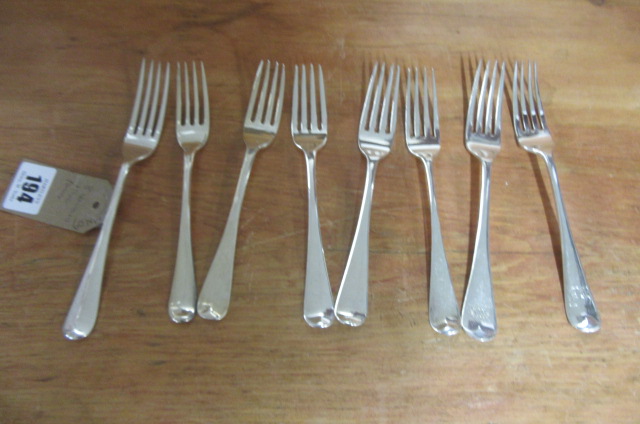 EIGHT VARIOUS SILVER FORKS Image