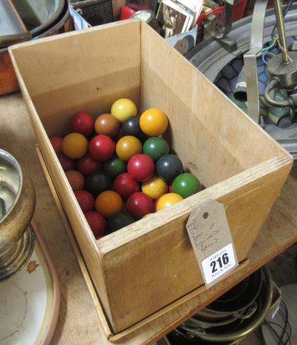 BOX OF BILLIARD BALLS Image