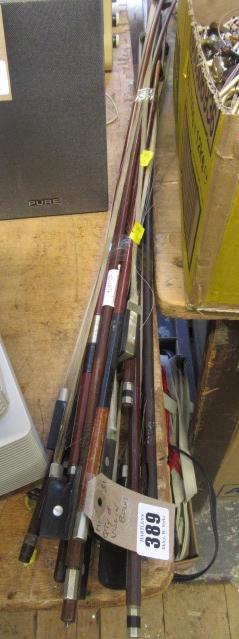 QUANTITY OF VIOLIN BOWS   TWO NAMED TOURTE Image