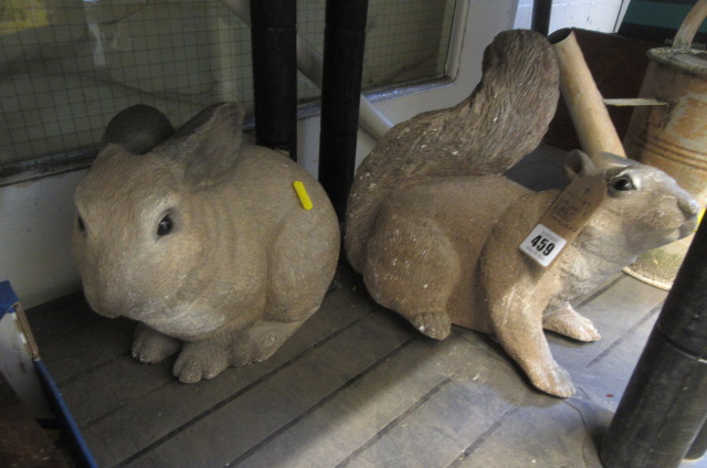 SQUIRREL AND RABBIT GARDEN ORNAMENTS Image