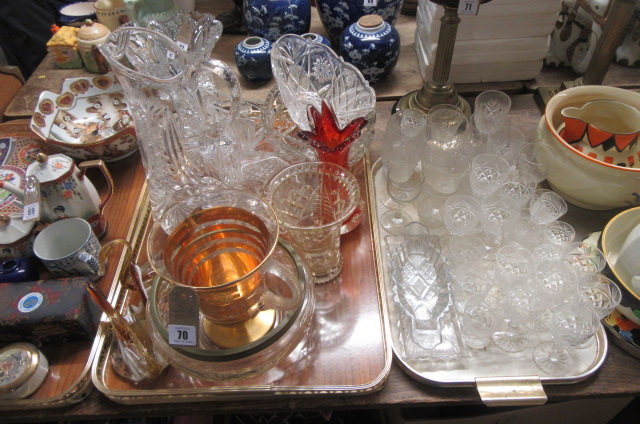 TRAY OF CUT GLASS Image