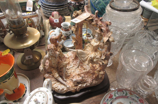 LARGE CAPO DI MONTE GIRL ON SWING Image