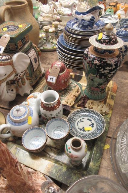 TRAY OF ORIENTAL CERAMICS Image