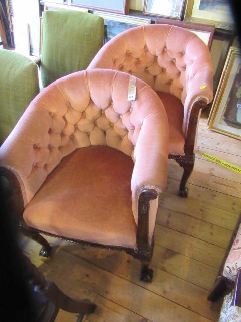 PAIR OF VELVET TUB CHAIRS Image
