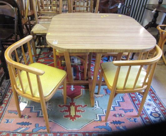 RETRO SPACE SAVER KITCHEN TABLE AND FOUR CHAIRS Image