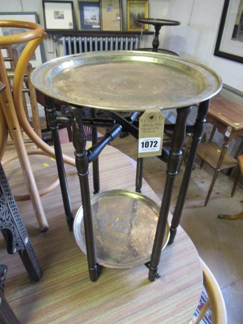 FOLDING TABLE WITH TWO BRASS TRAYS Image