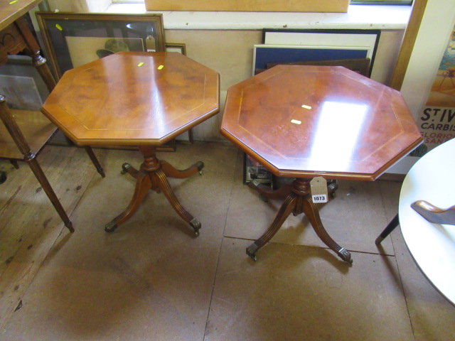 TWO OCTAGONAL SIDE TABLES Image