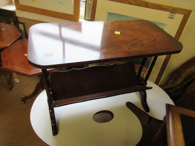 WALNUT OCCASIONAL TABLE WITH BOOK RACK Image
