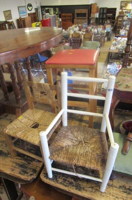 TWO CHILDRENS CHAIRS AND A RETRO STOOL Image