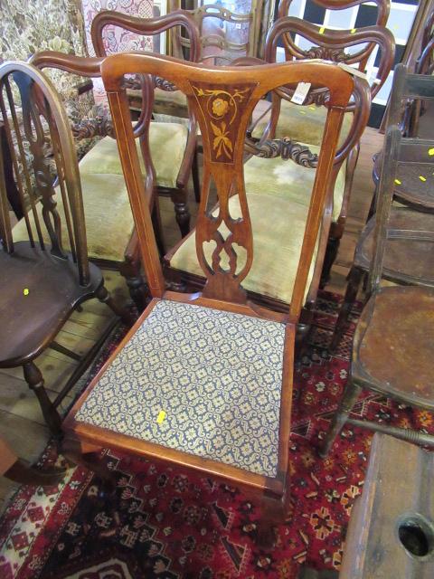 MAHOGANY INLAID DINING CHAIR Image