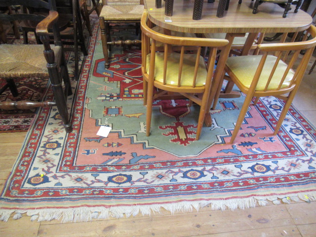 PINK  RED AND BLUE FRINGED CARPET Image