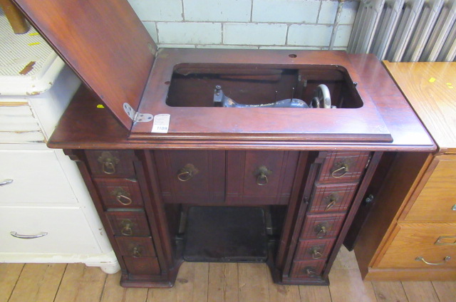 SINGER SEWING MACHINE AND BASE Image