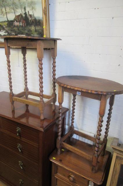 TWO BARLEY TWIST SIDE TABLES Image