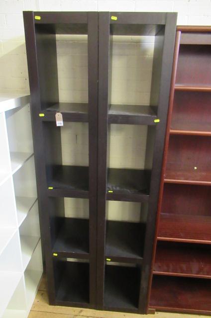 TWO BLACK LAMINATE STORAGE UNITS Image