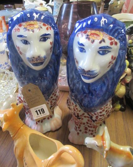 PAIR OF ORIENTAL CERAMIC LIONS Image