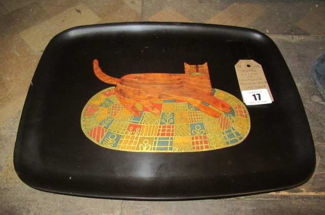 RETRO COUROC OF CALIFORNIA INLAID CAT TRAY Image