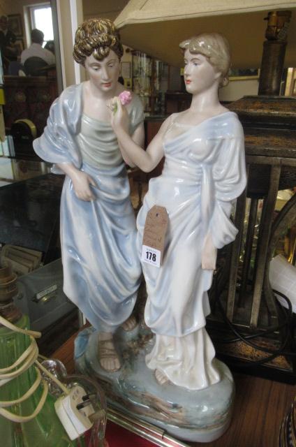LARGE CERAMIC FIGURE OF A COUPLE Image