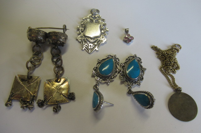 SILVER FOB AND COSTUME JEWELLERY Image