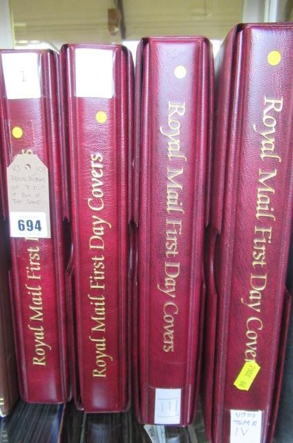 FOUR ALBUMS OF FIRST DAY COVERS AND A BOX OF SIMILAR ITEMS Image