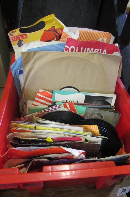 BOX OF 1960S 45 RPM RECORDS Image