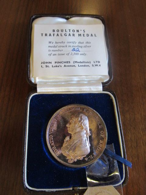 PINCHES SILVER TRAFALGAR MEDAL BY BOULTON Image