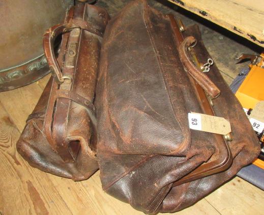 TWO LEATHER GLADSTONE BAGS Image