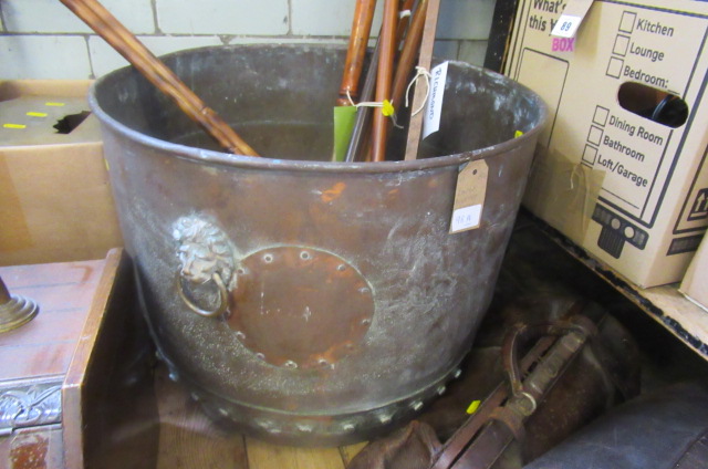 LARGE RIVETED COPPER COAL BIN Image