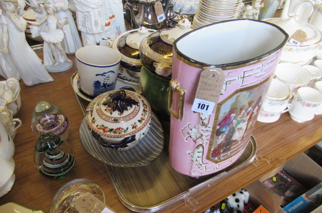 TRAY OF CROWN DUCAL AND OTHER CERAMICS   Image