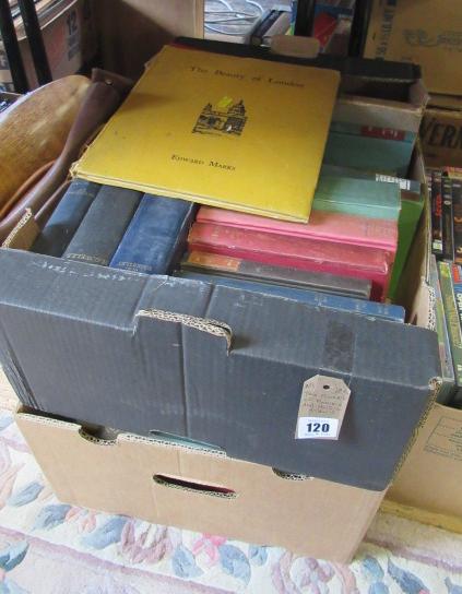 TWO BOXES OF BOOKS AND A MUSIC STAND Image
