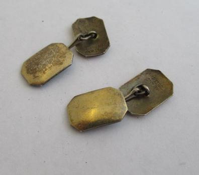 PAIR OF GOLD PLATED SILVER CUFFLINKS Image