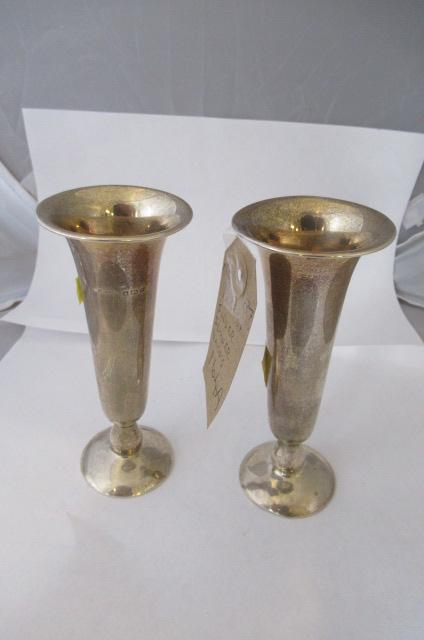 PAIR OF SILVER VASES Image