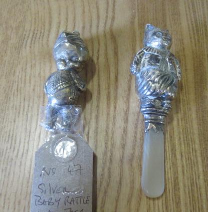 SILVER BABY RATTLE AND ANOTHER Image