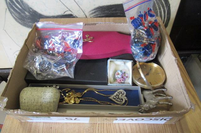 BOX OF COSTUME JEWELLERY ETC Image