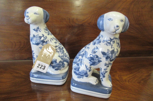 PAIR OF REPRODUCTION IRONSTONE CHINA DOGS Image