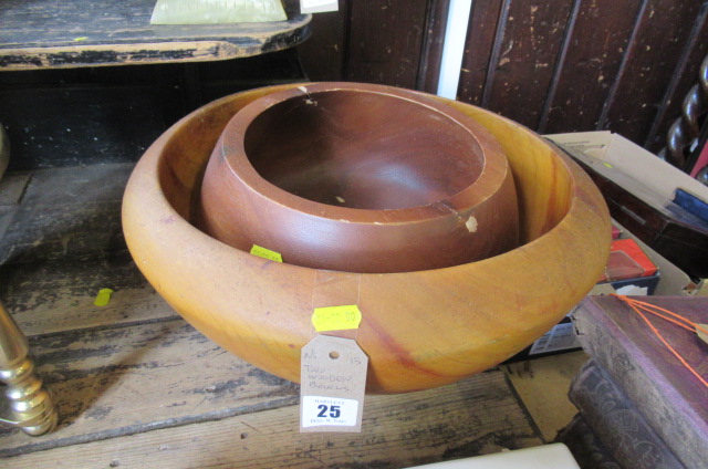 TWO WOODEN BOWLS Image